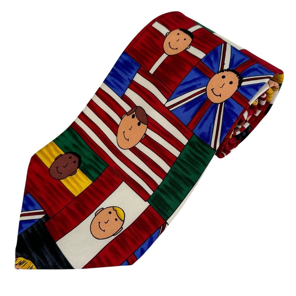 Save The Children Tom-Age 15 Children Of The World Silk Tie Multi‎ Mens One Size